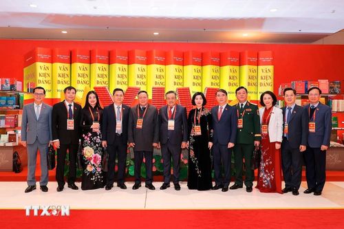 Các đại biểu Đoàn Đảng bộ thành phố Hà Nội dự ngày làm việc chính thức thứ ba Đại hội XIV của Đảng, sáng 22/1. (Ảnh: TTXVN)
