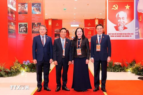 Các đại biểu dự ngày làm việc chính thức thứ ba Đại hội XIV của Đảng, sáng 22/1. (Ảnh: TTXVN)