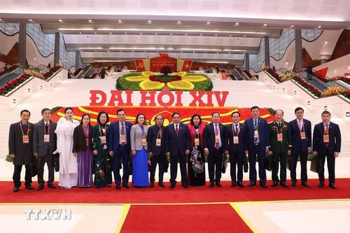 Các đại biểu dự ngày làm việc chính thức thứ ba Đại hội XIV của Đảng, sáng 22/1. (Ảnh: TTXVN)