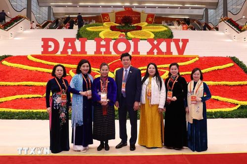 Các đại biểu dự ngày làm việc chính thức thứ ba Đại hội XIV của Đảng, sáng 22/1. (Ảnh: TTXVN)