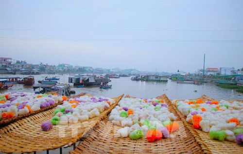 Một góc chợ nổi Cái Răng. Ảnh: Nguyễn Hằng - TTXVN