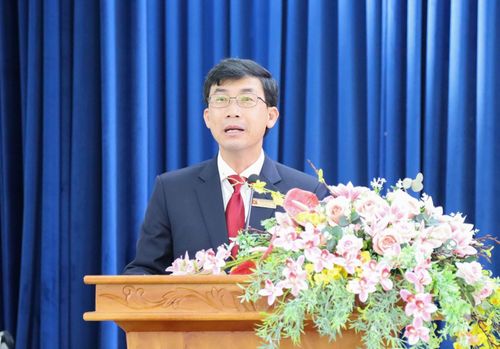 Bí thư Đảng ủy, Chủ tịch HĐND phường Cam Ly – Đà Lạt Phạm Kim Quang phát biểu tại buổi lễ