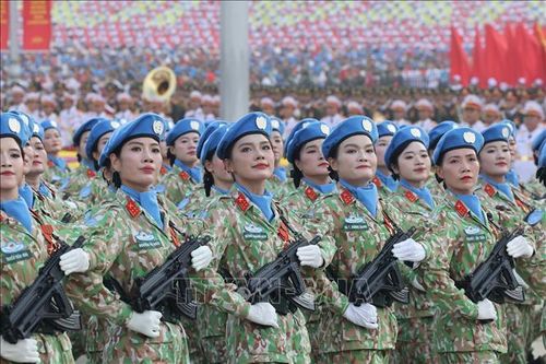 Khối nữ Sĩ quan Gìn giữ Hòa Bình Việt Nam. Ảnh: Lâm Khánh/TTXVN