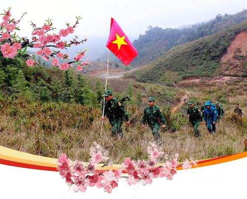 Tết đến Xuân về trên các cung đường tuần tra biên giới luôn có dấu chân người chiến sĩ biên phòng. Ảnh: KL