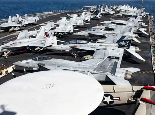 Tàu sân bay USS Gerald R. Ford đã tiến vào Địa Trung Hải theo lệnh của Tổng thống Mỹ Donald Trump. Ảnh: Hải quân Mỹ