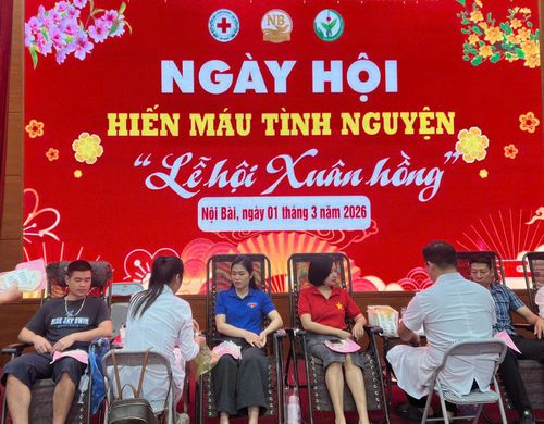 Trong ngày hiến máu tình nguyện đã thu được 331 đơn vị máu. Ảnh: Ngọc Lan