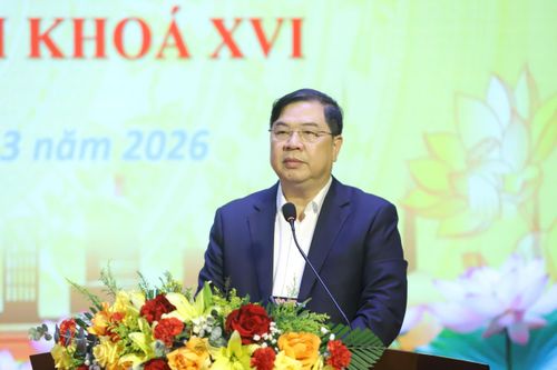 Ủy viên Bộ Chính trị, Bí thư Trung ương Đảng, Chánh Văn phòng Trung ương Đảng Phạm Gia Túc trình bày chương trình hành động