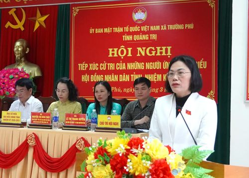 Bà Ngô Nữ Quỳnh Trang, Phó trưởng Ban Kinh tế-Ngân sách, HĐND tỉnh trình bày chương trình hành động - Ảnh: H.Tr