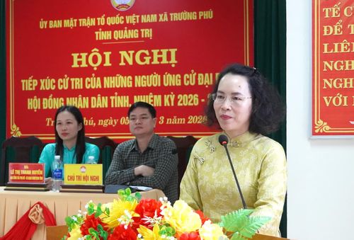 Bà Nguyễn Thị Bích Thủy, Phó Chủ tịch MTTQ Việt Nam tỉnh, Chủ tịch Hội LHPN tỉnh trình bày chương trình hành động - Ảnh: H.Tr