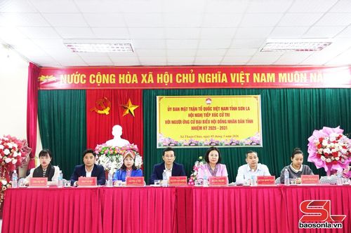 Những người ứng cử đại biểu HĐND tỉnh nhiệm kỳ 2026 - 2031 thuộc đơn vị bầu cử số 5 tỉnh Sơn La tiếp xúc cử tri tại xã Thuận Châu.