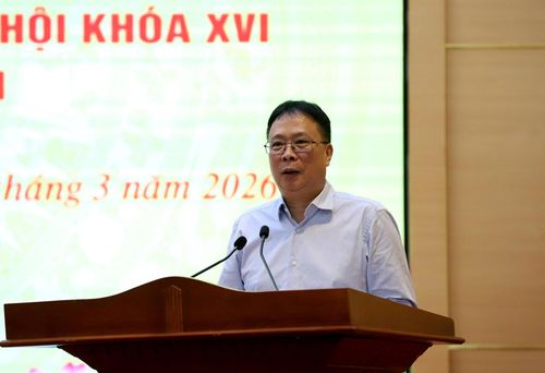 Đồng chí Châu Văn Minh - nguyên Ủy viên Ban Chấp hành Trung ương Đảng, nguyên Chủ tịch Viện Hàn lâm Khoa học và Công nghệ Việt Nam, Bí thư Đảng ủy Liên hiệp các Hội Khoa học và Kỹ thuật Việt Nam trình bày chương trình hành động.