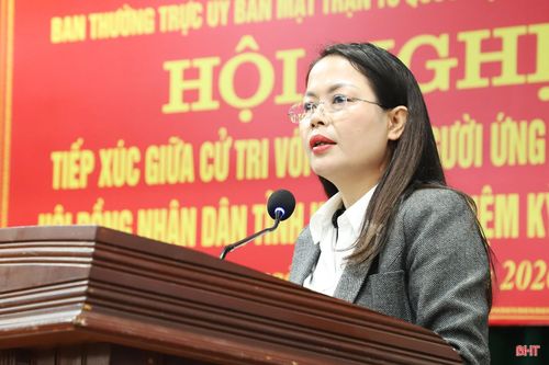 Bà Hà Thị Việt Ánh - Phó Chủ tịch Ủy ban MTTQ tỉnh thông qua danh sách 8 ứng cử viên đại biểu HĐND khóa XIX, nhiệm kỳ 2026 - 2031 tại đơn vị bầu cử đại biểu HĐND tỉnh số 3.