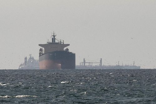 Một tàu chở dầu di chuyển tại eo biển Hormuz ngày 11/3. Ảnh: Reuters.