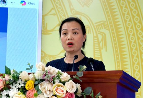  Bà Huỳnh Thị Phúc trình bày chương trình hành động tại hội nghị 