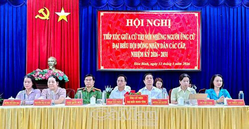 7 ứng cử viên đại biểu HĐND tỉnh nhiệm kỳ 2026-2031, gặp gỡ, tiếp xúc cử tri xã Hòa Bình.