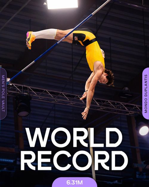Pha bay người qua mức xà 6,31 mét của Duplantis. Ảnh: World Athletics