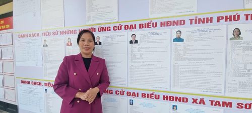 Bà Trần Thị Hải Yến – Ủy viên Ban Thường vụ, Chủ tịch UBMTTQ xã Tam Sơn