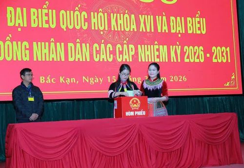 Diễn tập công tác bầu cử tại phường Bắc Kạn, tỉnh Thái Nguyên. Ảnh: TNGOV