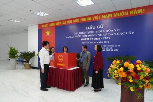 Đến thời điểm này, tất cả các khu vực bỏ phiếu trên địa bàn phường Yên Sở đã sẵn sàng cho ngày bầu cử. Ảnh: Minh Đức