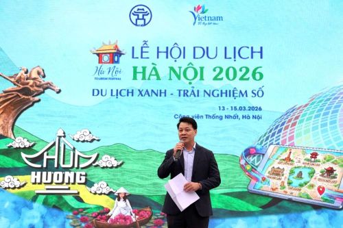 Phó Giám đốc Sở Du lịch Hà Nội Nguyễn Trần Quang phát biểu tại chương trình