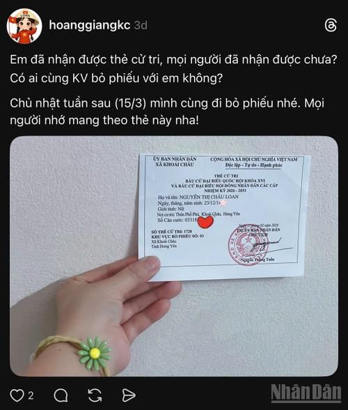 Gen Z lan tỏa sự mong đợi ngày bầu cử trên mạng xã hội Threads.