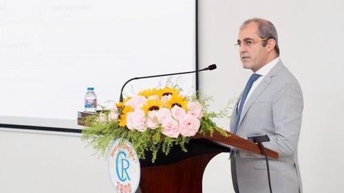 Chuyên gia quốc tế trình bày tham luận chuyên môn tại hội nghị.