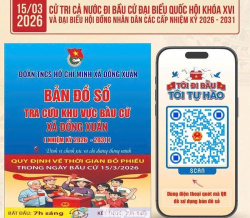 Công trình thanh niên bản đồ số tra cứu khu vực bầu cử xã Đồng Xuân.