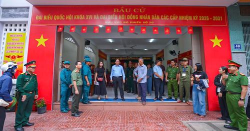 Khu vực bỏ phiếu số 20, phường Quy Nhơn Nam. Ảnh: Dũng Nhân