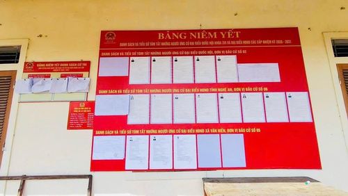 Danh sách và tiểu sử tóm tắt các ứng cử viên được niêm yết công khai tại khu vực bỏ phiếu