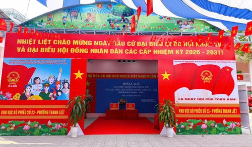 Các điểm bầu cử đã sẵn sàng. Ảnh: Đào Tuyết
