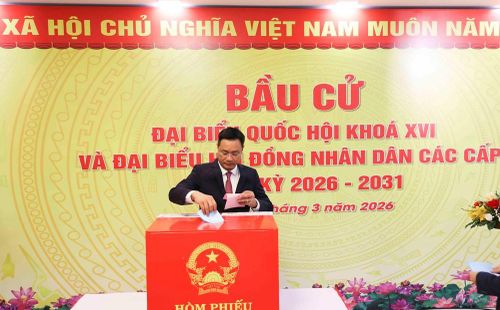 Bí thư Thành ủy Đà Nẵng Lê Ngọc Quang thực hiện quyền công dân tại ngày bầu cử