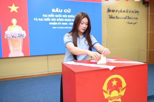Nguyễn Thùy Dương (18 tuổi), đứng khá lâu trước bảng thông tin ứng cử viên. “Đây là lần đầu mình đi bầu cử nên tối qua đã tìm hiểu trước. Khi cầm lá phiếu trên tay, mình thấy rất tự hào vì đã đủ 18 tuổi và có thể thực hiện quyền công dân”, Thùy Dương nói.