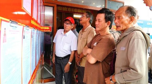 Cử tri kiểm tra danh sách, tiểu sử các ứng cử viên.