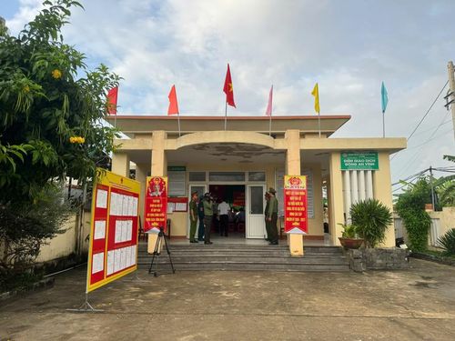 Khu vực bỏ phiếu tại đặc khu Lý Sơn (tỉnh Quảng Ngãi).