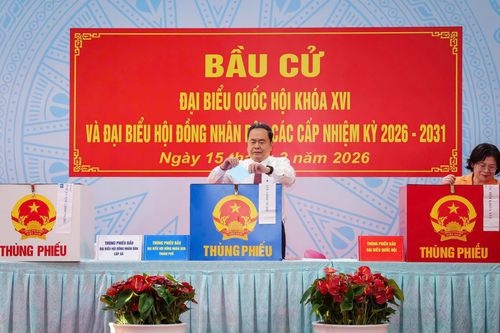 Chủ tịch Quốc hội Trần Thanh Mẫn thực hiện quyền bầu cử