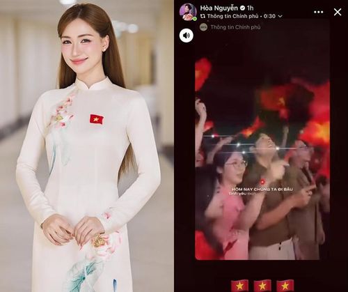 Hòa Minzy chia sẻ về ngày bầu cử. 