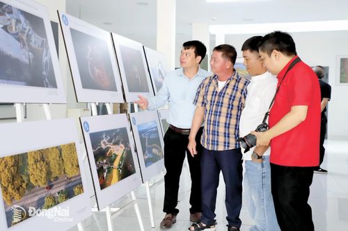 Các tác phẩm ảnh đẹp của hội viên Ban Nhiếp ảnh được trưng bày, giới thiệu tại Hội Văn học nghệ thuật Đồng Nai thu hút hội viên quan tâm. Ảnh: My Ny