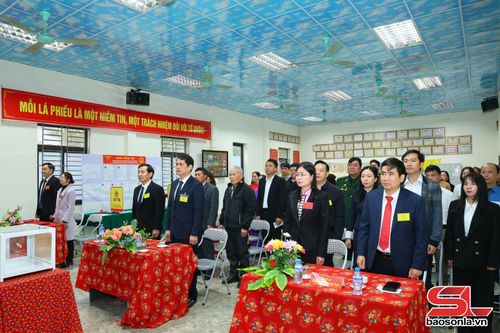 Các đại biểu thực hiện nghi thức chào cờ.