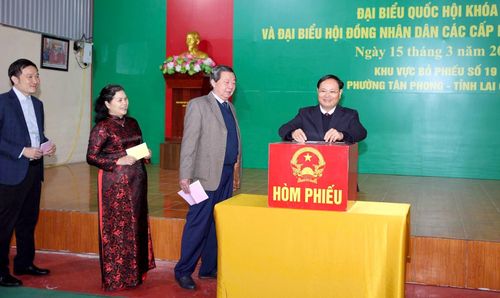 Bí thư Tỉnh ủy Lai Châu Lê Minh Ngân thực hiện nghĩa vụ công dân