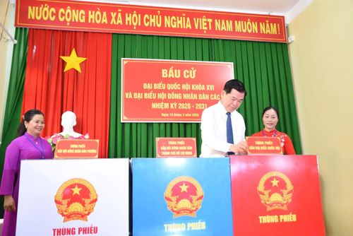 Ủy viên Trung ương Đảng, Phó chủ nhiệm Ủy ban Kiểm tra Trung ương Nguyễn Hồng Lĩnh bỏ phiếu bầu cử