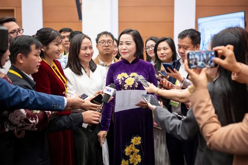 Phó Chủ tịch Quốc hội Nguyễn Thị Thanh trả lời phỏng vấn báo chí về bầu cử