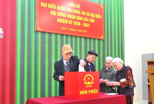 Cử tri Lạng Sơn thực hiện bỏ phiếu