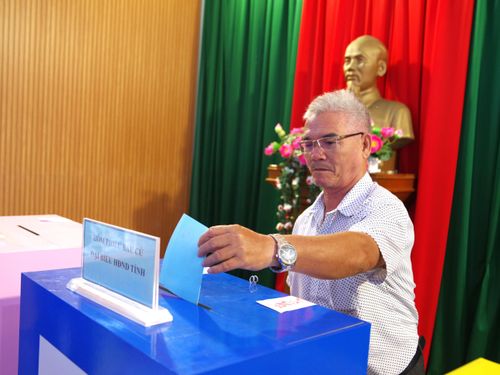Cử tri thực hiện bỏ phiếu