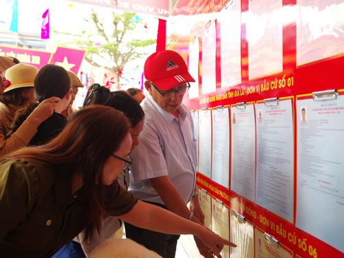 Cử tri xem xét lại thông tin về các ứng cử viên trước khi bỏ phiếu bầu