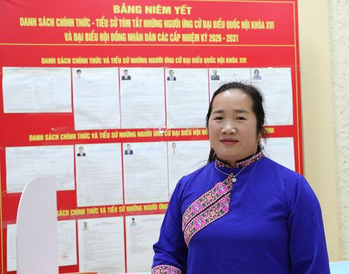 Cử tri Hoàng Thị Đào ở thôn Nặm Lìn, xã Trường Hà