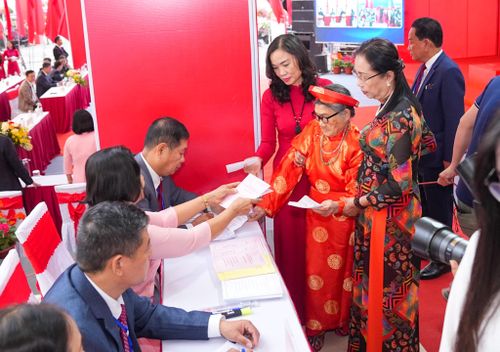 Cử tri cao tuổi tham gia bỏ phiếu trong Ngày hội toàn dân