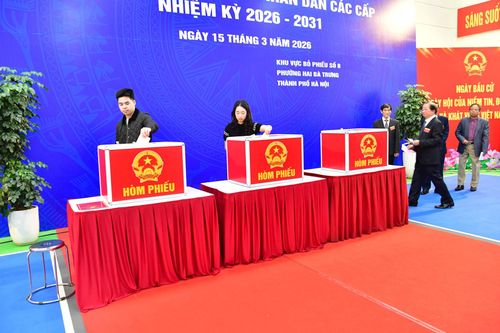 Các cử tri thực hiện quyền bầu cử .