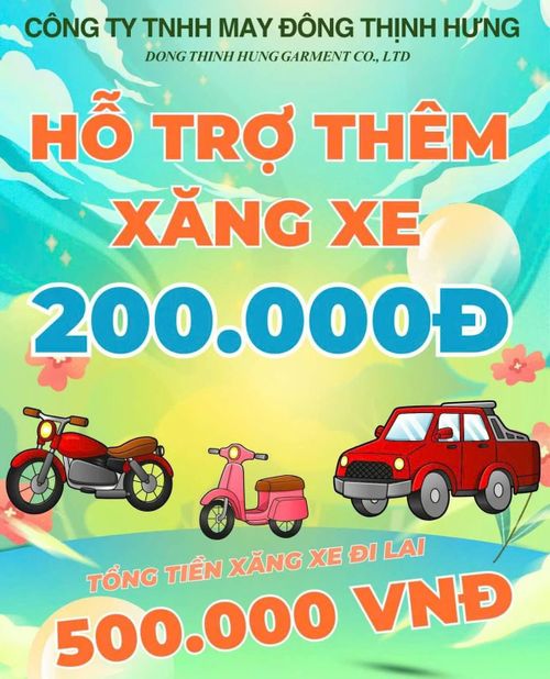 Thông báo hỗ trợ thêm tiền xăng của công ty Ninh Bình. Ảnh: NVCC.