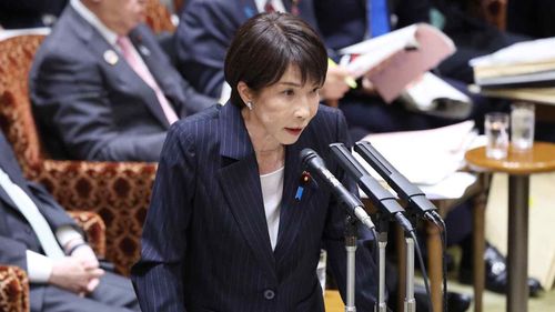 Thủ tướng Nhật Bản Sanae Takaichi phát biểu tại phiên họp Quốc hội ở Tokyo ngày 16-3. Ảnh: Nikkei Asia