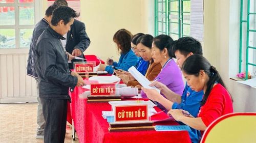 Thành viên tổ bầu cử kiểm tra thông tin và phát phiếu bầu cho cử tri theo đúng quy định.